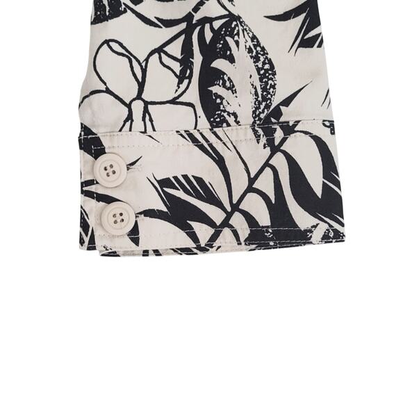 Coral Bay Cream Black Tropical Print Lightweight Spring/Summer Jacket Size L - Picture 6 of 11